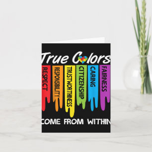 Wahre Farben Rätsel Herz Inspiration Autismus Krie Karte