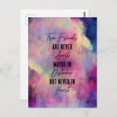 Wahre Freunde sind nie dabei - Geschenkideen Postkarte (Vorne/Hinten)