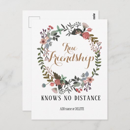 Wahre Freundschaft zitieren Freundschaftsdanken Sp Postkarte (Vorne/Hinten)