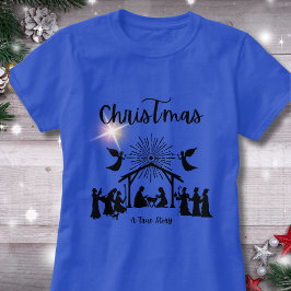 Wahre Geschichte Christlich Weihnachten Geburt Jes T-Shirt