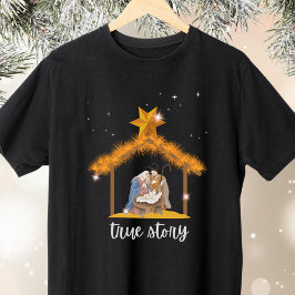 Wahre Geschichte Christlich Weihnachten Geburt Jes T-Shirt