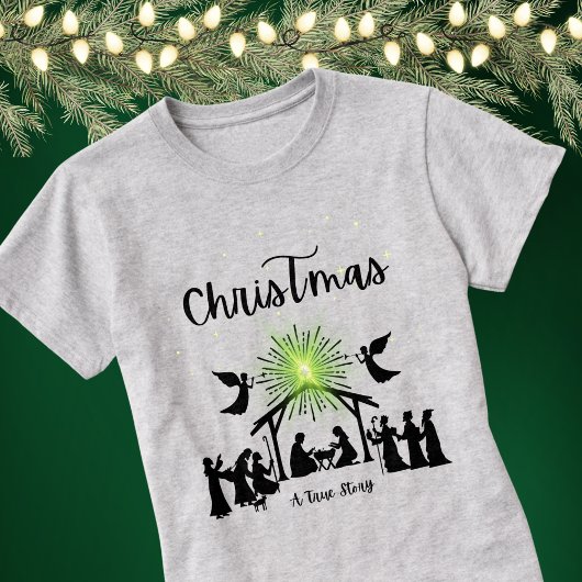 Wahre Geschichte Christlich Weihnachten Geburt Jes T-Shirt