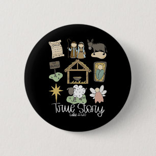 Wahre Geschichte Retro Weihnachten Christliche rel Button