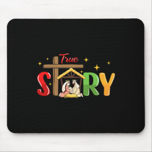 Wahre Geschichte Weihnachten Jesus Christlich Chri Mousepad