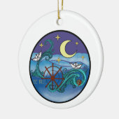 Wahre Jugendstil Wasser Keramik Ornament (Links)