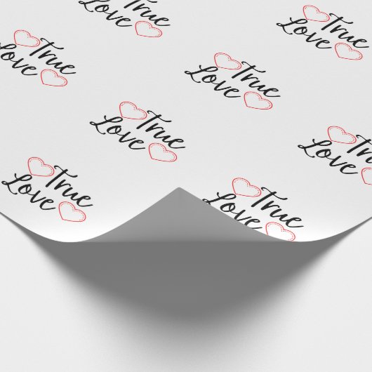 Wahre Liebe Black Valentine Geschenkpapier (Ecke)