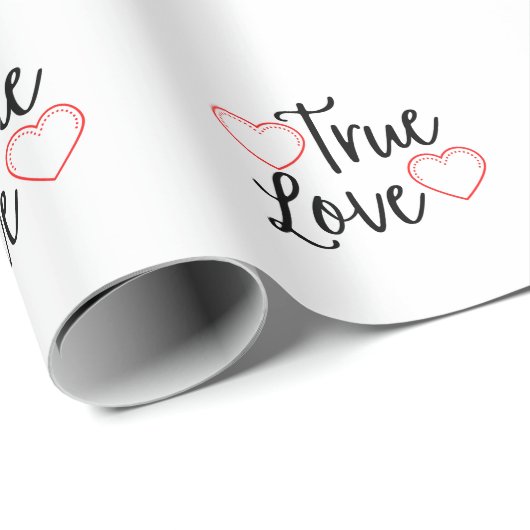 Wahre Liebe Black Valentine Geschenkpapier (Rolleneckpunkt)