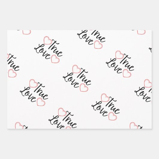 Wahre Liebe Black Valentine Geschenkpapier Set (Vorderseite 2)