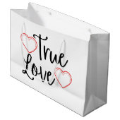 Wahre Liebe Black Valentine Große Geschenktüte (Vorderseite Schrägansicht)