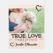 Wahre Liebe dauert für immer Niedliches Herz-Foto  Fleecedecke (Vorderseite)