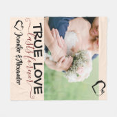 Wahre Liebe dauert für immer Niedliches Herz-Foto  Fleecedecke (Vorderseite (Horizontal))