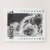 Wahre Liebe dauert für immer Niedliches Herz-Foto Puzzle (Horizontal)