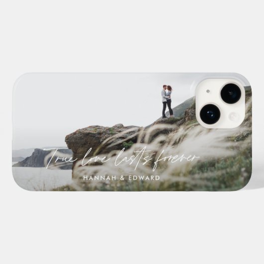 Wahre Liebe Foto Modernes, personalisiertes Gesche Case-Mate iPhone Hülle (Rückseite (Horizontal))