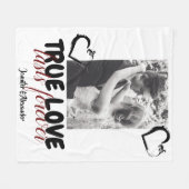 Wahre Liebe hält für immer am Herzen Niedliches Pa Fleecedecke (Vorderseite (Horizontal))