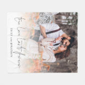Wahre Liebe hält für immer an Couple Foto Overlay Fleecedecke (Vorderseite (Horizontal))