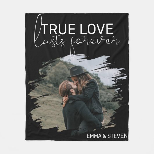 Wahre Liebe hält für immer an | FOTO Fleecedecke (Vorderseite)
