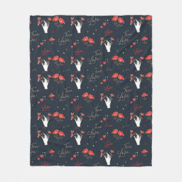 Wahre Liebe Hände und Blume Fleecedecke