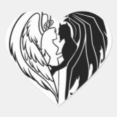 WAHRE LIEBE Herz-Aufkleber (Vorderseite)