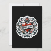 Wahre Liebe Herz Tattoo Aussehen Hochzeit Einladung (Rückseite)