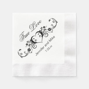 Wahre Liebe Herz und Blut Serviette