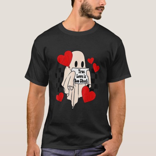 Wahre Liebe ist Bootschild Ghost Spooky Valentine' T-Shirt (Vorderseite)