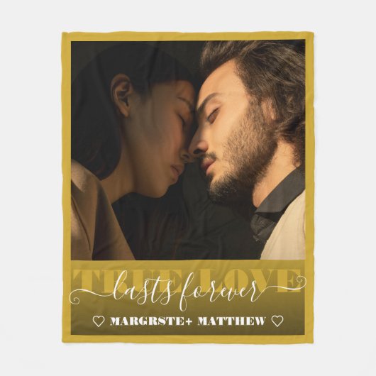 Wahre Liebe ist ewig Verlobung Foto Hochzeit Fleecedecke (Vorderseite)