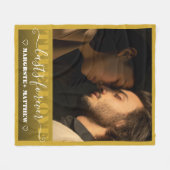 Wahre Liebe ist ewig Verlobung Foto Hochzeit Fleecedecke (Vorderseite (Horizontal))