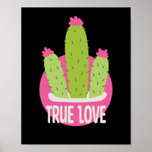 Wahre Liebe Kawaii Kakteen grün und rosa Poster