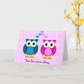 Wahre Liebe kommt mit... Owl Cartoon Card Karte (Gelbe Blume)
