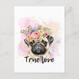Wahre Liebe Mops Liebe, bester Freund Hund Postkarte
