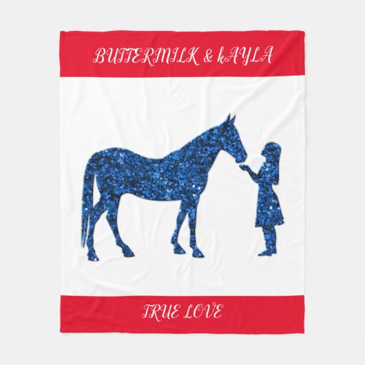 "WAHRE LIEBE" PFERDEBLANKET MIT PERSONALISIERTEM N FLEECEDECKE (Vorderseite)