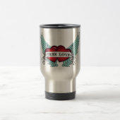 Wahre Liebe-Rockabilly Winged Herz Reisebecher (Mittel)