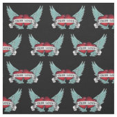 Wahre Liebe-Rockabilly Winged Herz Stoff (Muster)