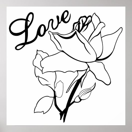 Wahre Liebe Rose Herzens Poster (Vorne)