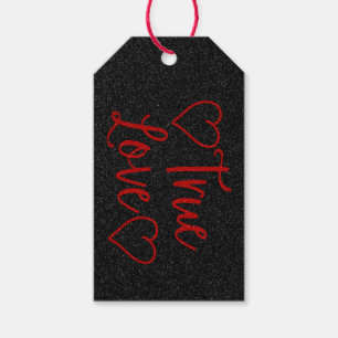 Wahre Liebe rote Glitter Valentinstag-Geschenk-Tag Geschenkanhänger