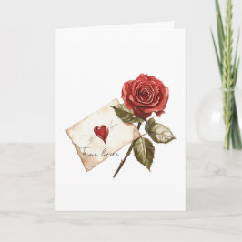 Wahre Liebe Rote Rose Brief Herz Karte