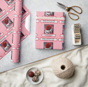 Wahre Liebe Rote Rose, Valentinstag Geschenkpapier