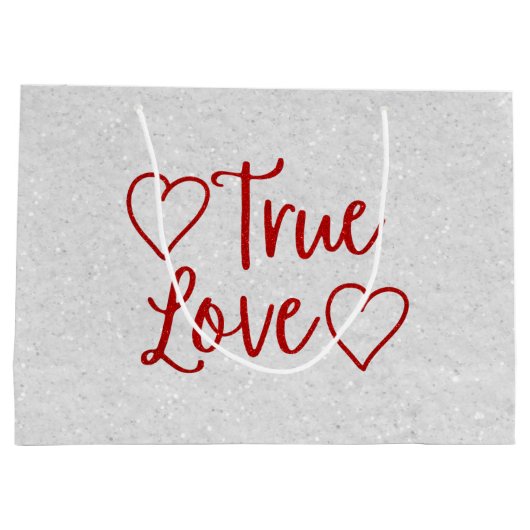Wahre Liebe Roter Glitzer Valentinins große Gesche Große Geschenktüte (Rückseite)