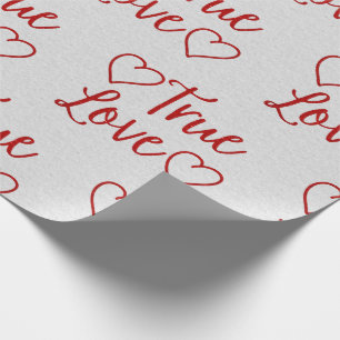 Wahre Liebe Rotes Glitter Valentinstag-Geschenkpap Geschenkpapier
