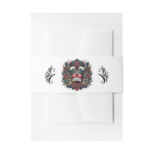Wahre Liebe Skelett Herz Tattoo Hochzeit Einladungsbanderole