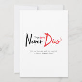 Wahre Liebe stirbt nie Einladung (Rückseite)