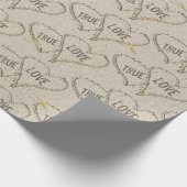 Wahre Liebe Strandherzen mit Starfish Geschenkpapier (Ecke)