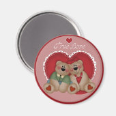 Wahre Liebe Teddy Bears Valentinstag Magnet (Vorderseite/Rückseite)