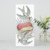 Wahre Liebe | Vintage Tattoo Birds mit Herz (Stehend Vorderseite)