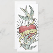 Wahre Liebe | Vintage Tattoo Birds mit Herz (Vorne/Hinten)