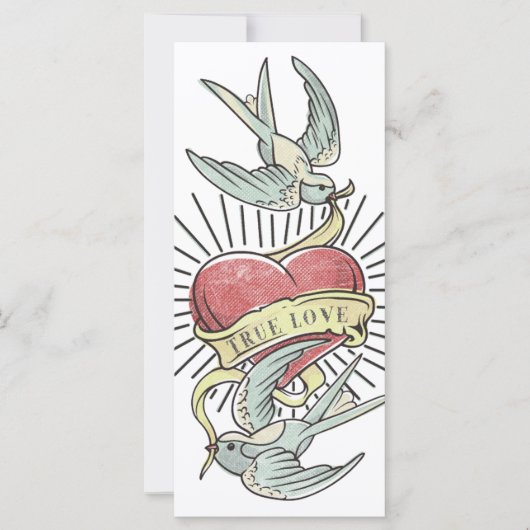 Wahre Liebe | Vintage Tattoo Birds mit Herz (Vorderseite)