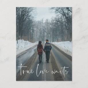 Wahre Liebe wartet Hochzeit verschoben Änderung Po Postkarte