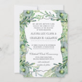 Wahre Liebe Wasserfarben Blumenblauer und grüne Ho Einladung (Vorderseite)
