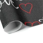 Wahre Liebe Weißer Glitzer Geschenkpapier (Rolleneckpunkt)