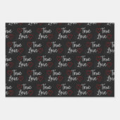Wahre Liebe Weißer Glitzer Geschenkpapier Set (Vorderseite 3)